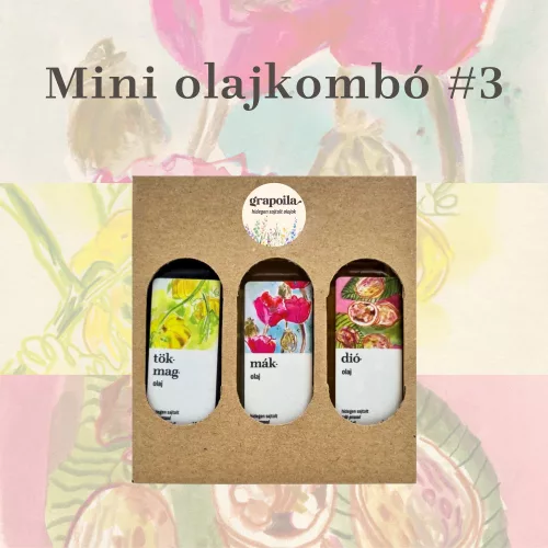 Mini olajkombó #3 (40 ml tökmagolaj, 40 ml dióolaj, 40 ml mákolaj)
