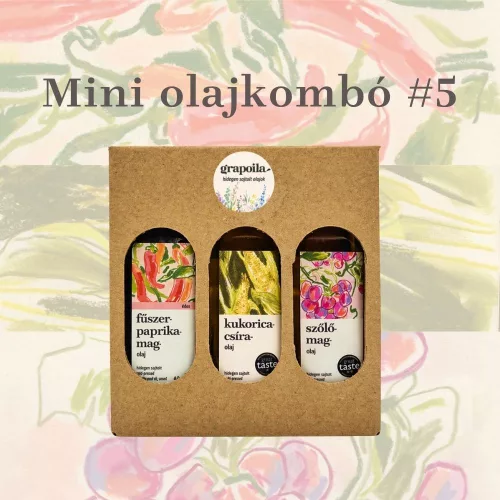 Mini olajkombó #5 (40 ml kukoricacsíra olaj, 40 ml fűszerpaprikamag olaj, 40 ml szőlőmagolaj) 