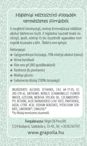 Hand Cleanser spearmint, aloe vera, chamomile 60 ml