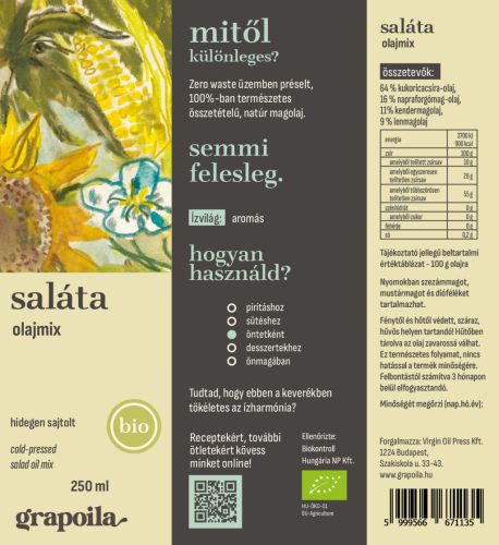 Salátaolaj BIO 250 ml