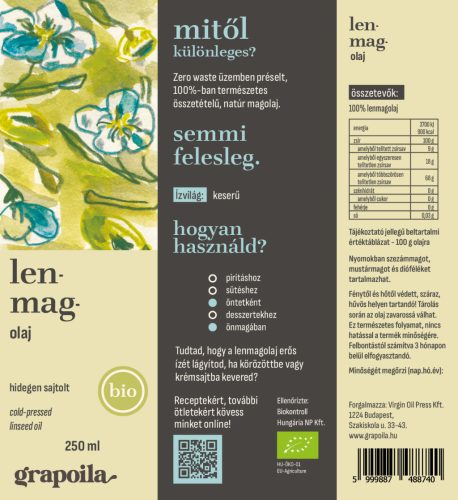 Lenmagolaj BIO 250 ml