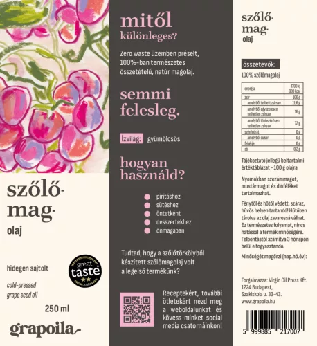 Szőlőmagolaj 250 ml