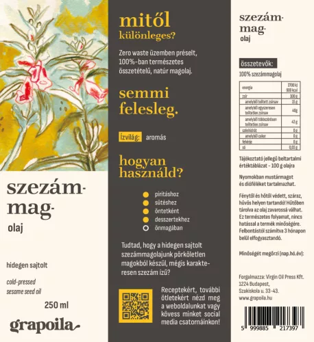Szezámmagolaj 250 ml