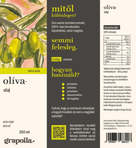 Olívaolaj extra szűz 250 ml