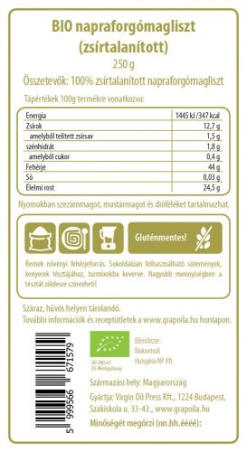 Napraforgómagliszt BIO 250 g