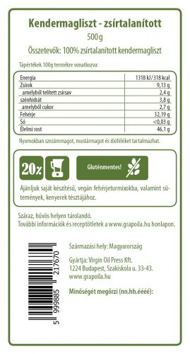 Kendermagliszt 500 g