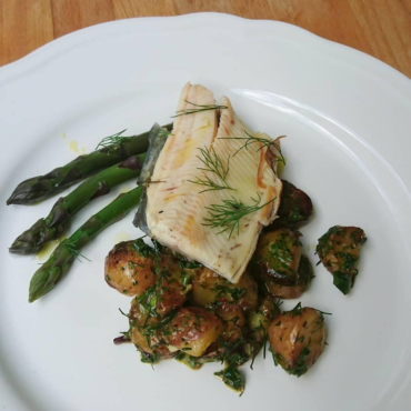 Smoked Trout with Warm New Potato Salad