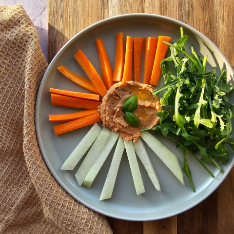 Sült paprikás-napraforgós csicserikrém