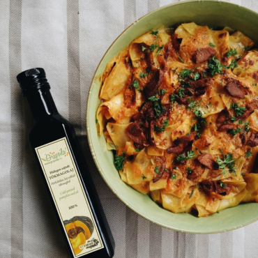 Roasted Pumpkin Pasta with Pumpkin Seed Oil